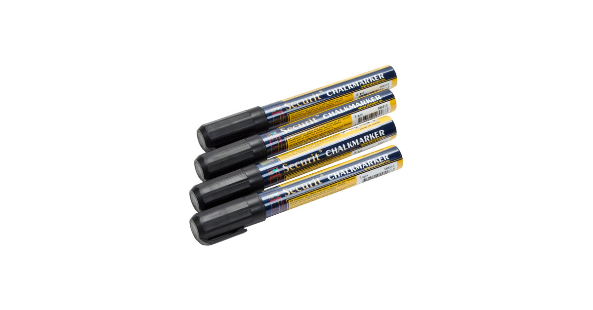American Metalcraft SMA510V4BL Securit All-Purpose Small Tip Black Chalk  Marker - 4/Pack - Yahoo Shopping