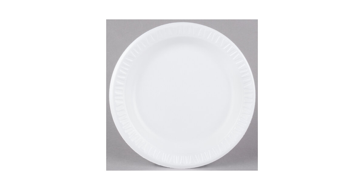 Dart 9PWQ Quiet Classic® 9 in. White Laminated Foam Disposable Plate 