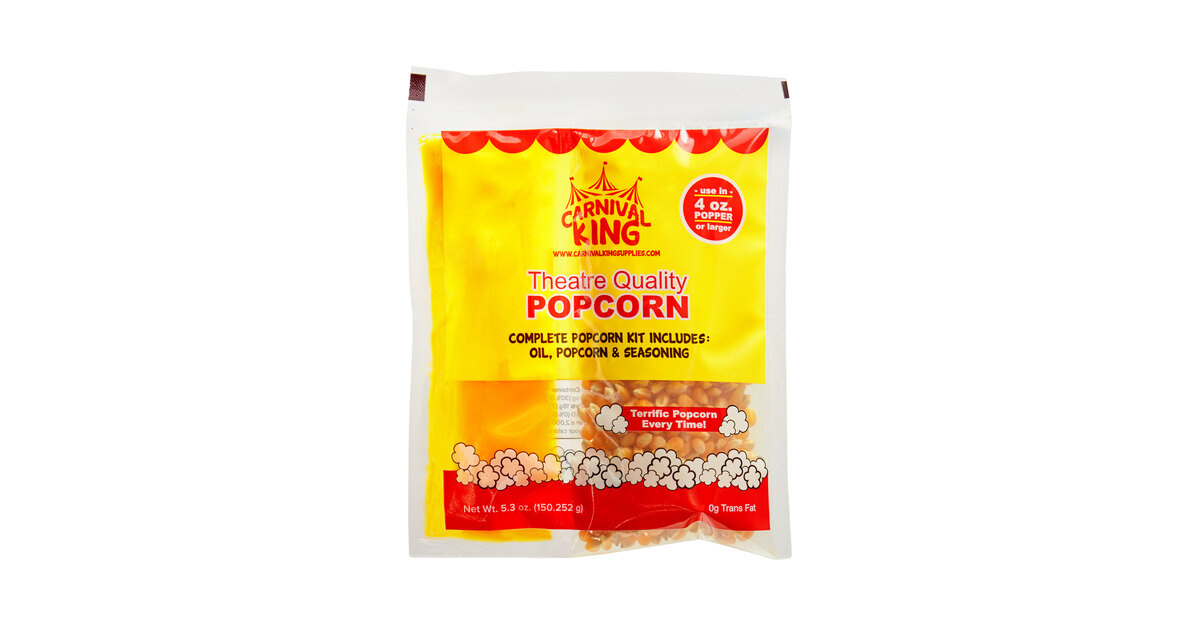Carnival King All-In-One Concession Stand Popcorn Kit for 4 oz 96 Pack Popper 