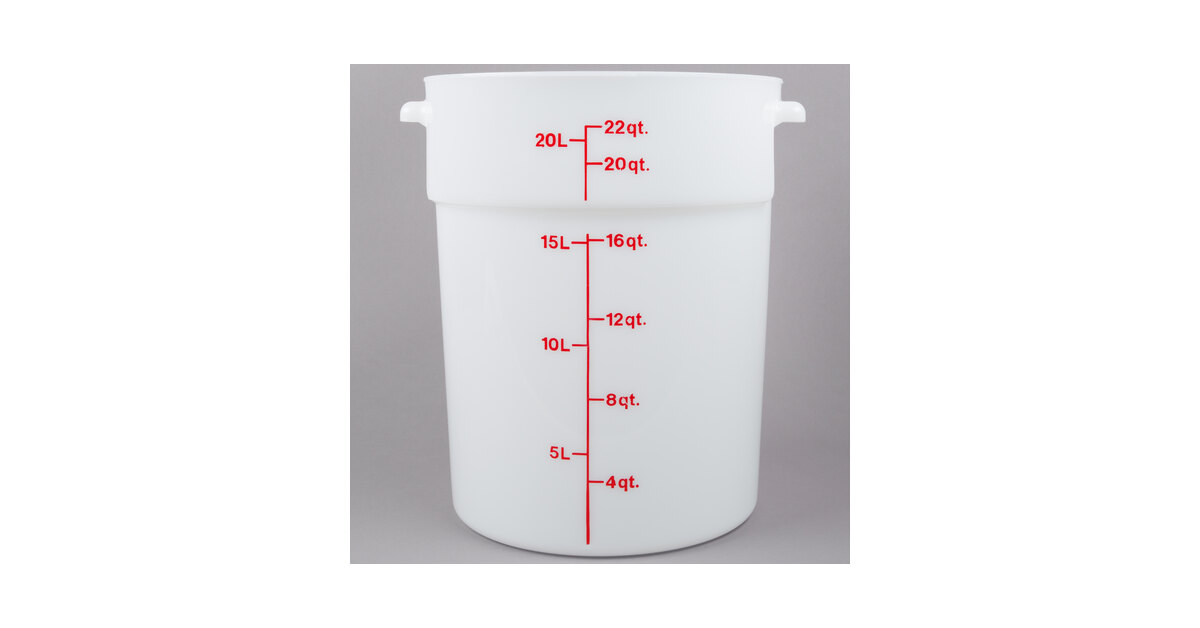 Cambro RFS22148 White Poly Round 22 Qt Storage Container
