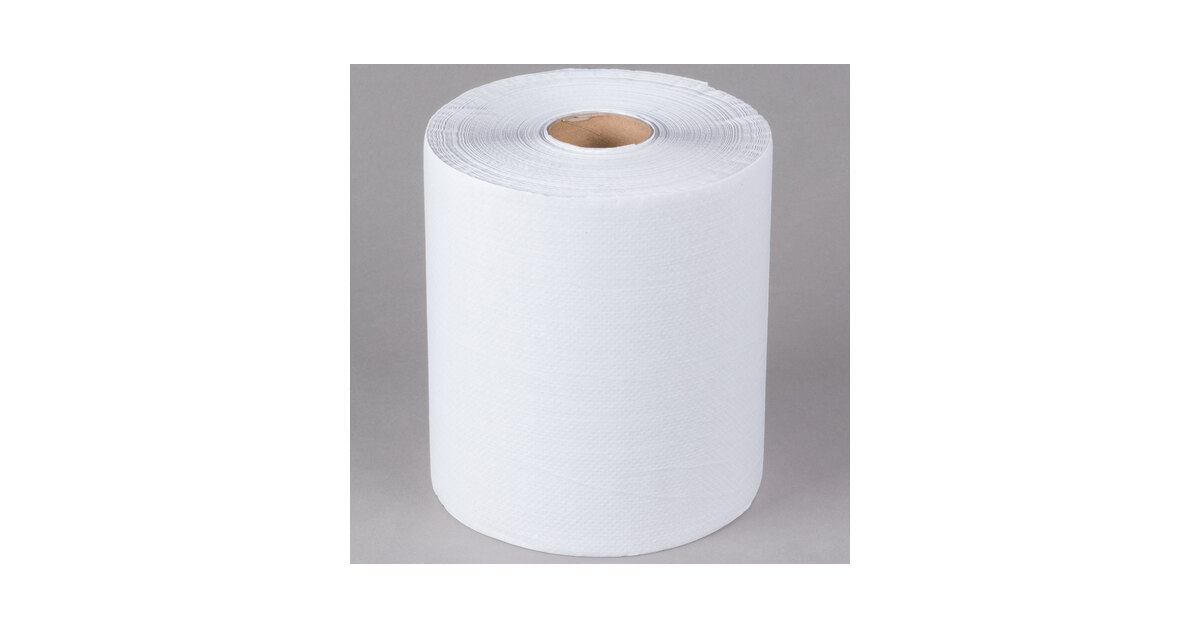8" Standard Duty White Towel Paper Commercial Dispenser 600 Feet Roll 12-Case 