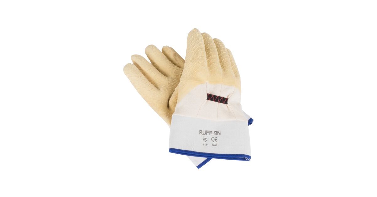 Cordova Ruffian Men's Supported Rubber-Dipped Oyster Shucking Gloves with  Canvas Lining - Pair