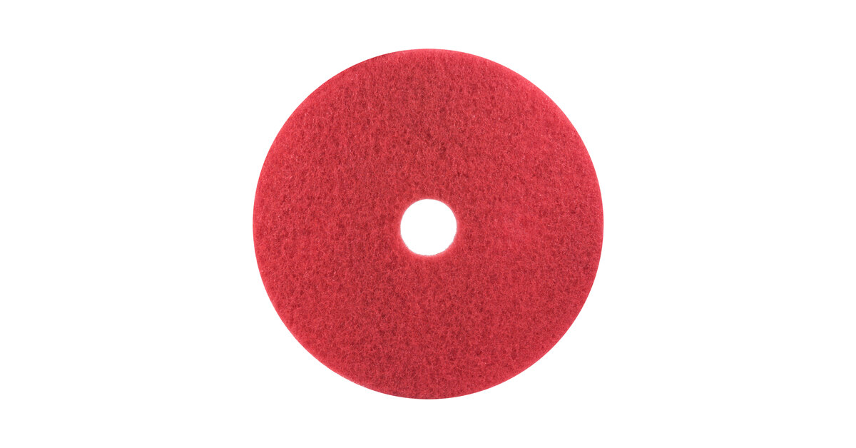 LOT of 5 #5100 3M 17" RED BUFFER PADS 3-1/4" CENTER HOLE 
