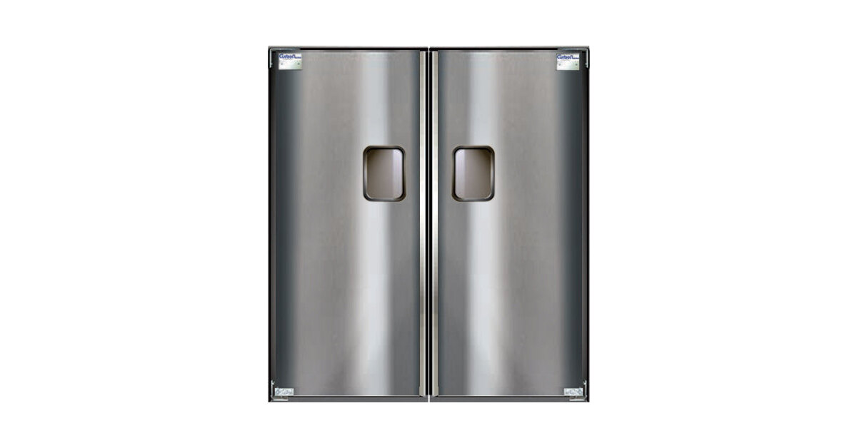 9 x 14 Window Curtron SPD-60-DBL-5484 Service-Pro Series 60 Insulated Swinging Doors 0.250 ABS Sheet w/Textured Finish & 16 Gauge Stainless Steel Reinforced Back Spine 54 x 84