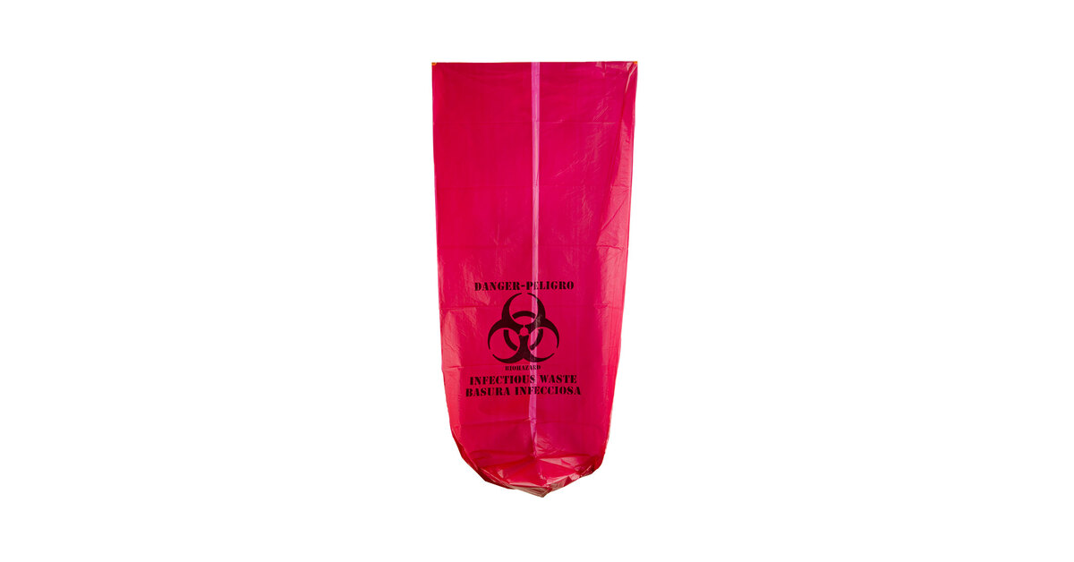 20-30 Gallon Red Medical Waste Trash Bags - 3.2 Mil