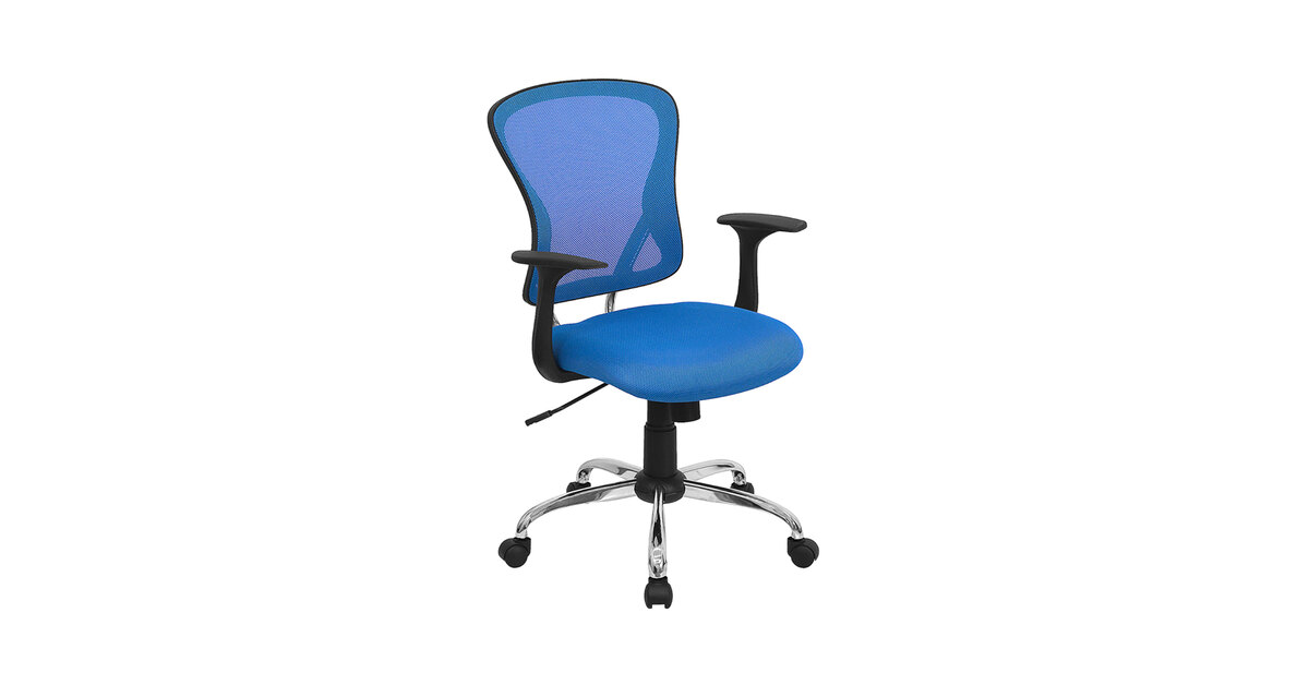Flash Furniture H-8369F-BL-GG Mid-Back Blue Mesh Office Chair with