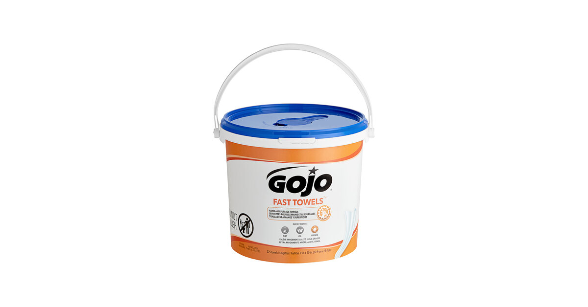 GOJO® 6299-02 Fast Towels Hand Cleaning Wipes 225 Count Bucket - 2