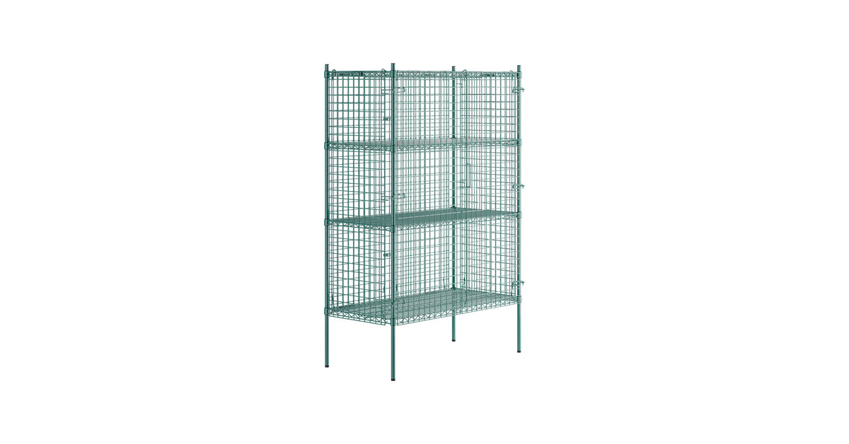 Regency NSF Stationary Green Wire Security Cage Kit - 24