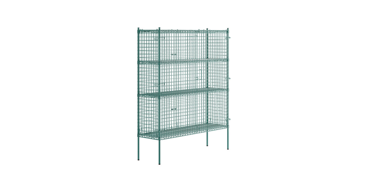 Regency NSF Stationary Green Wire Security Cage Kit - 18