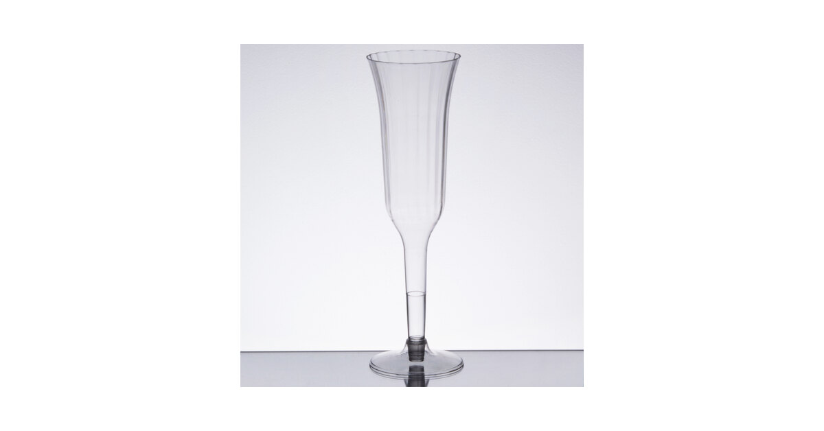 Visions 4 oz. Clear 2-Piece Plastic Champagne Glass - 360/Case
