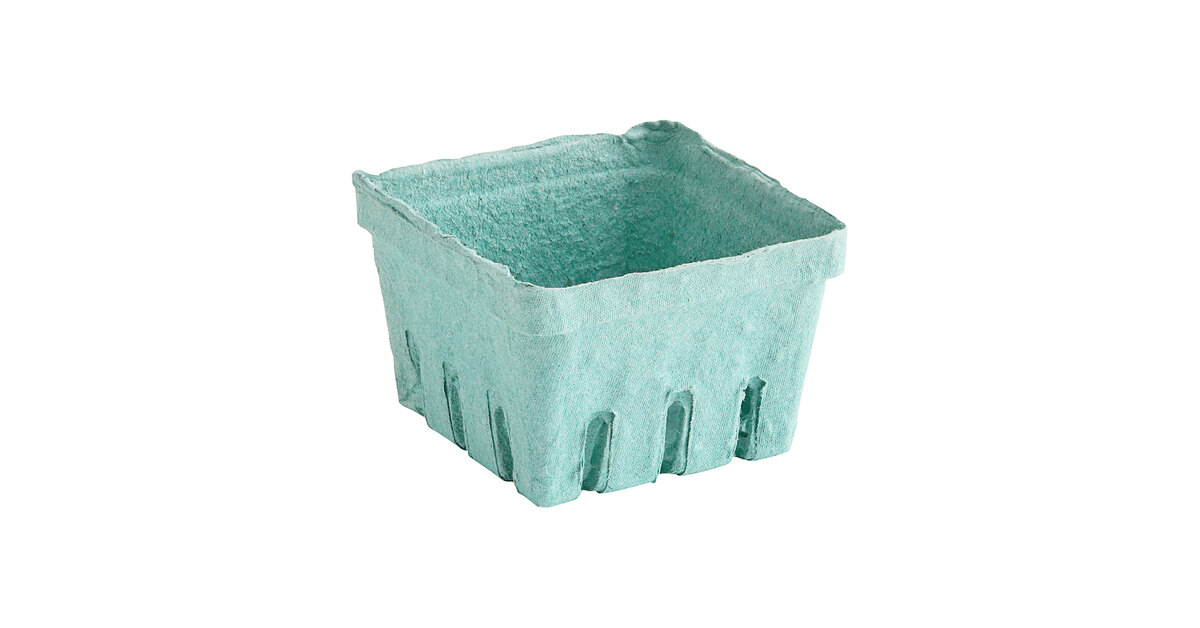 Quart Green Molded Pulp Fiber Berry Basket Produce Vented Container for Fruit and Vegetable Grocery Stores and Backyard Party Farmer Market 250 Pack 