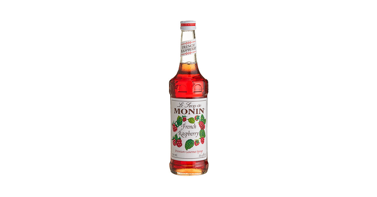 Monin French Raspberry Syrup, Sweet and Tart Raspberry Flavor, Great for Hot Lattes, Cocoas, Mochas,  Iced Cocktails, Gluten-Free, Vegan, Non-GMO (750 ml)