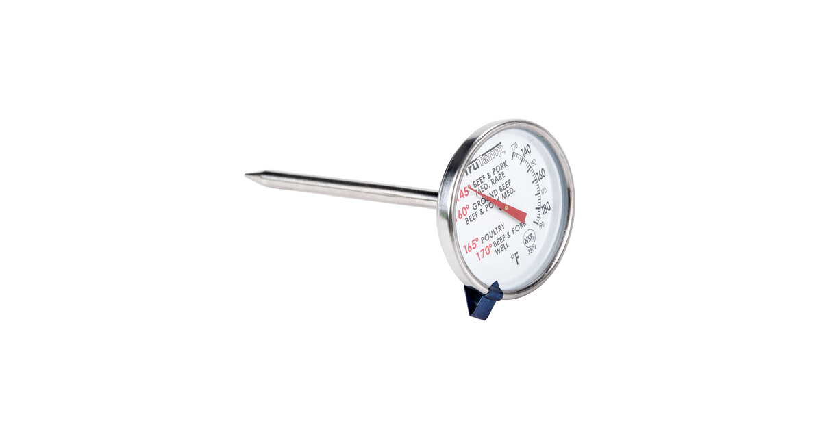 Taylor 3504 TruTemp Series Analog Bimetal Meat Thermometer with Temperature Guidelines on Dial