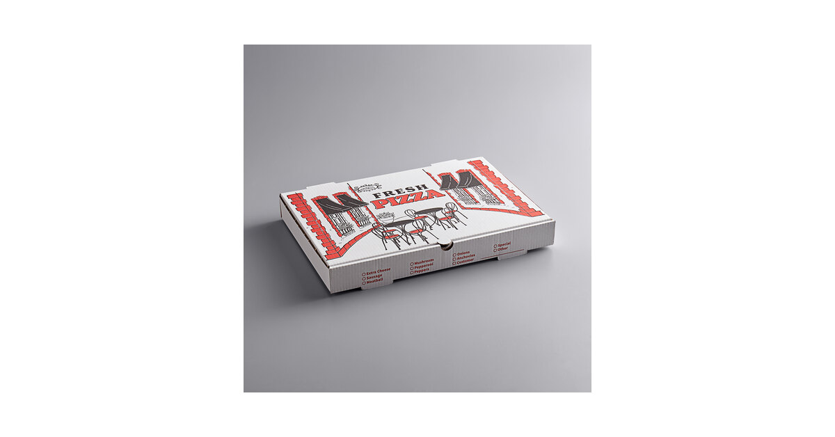 50 Pack Pizza Box 4 Color Print Hot & Fresh Pizza - Base Color White (12  x 12)