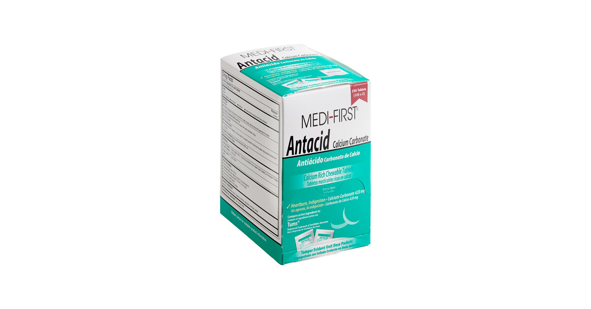 Medi-First 80248 Antacid Tablets - 250/Box