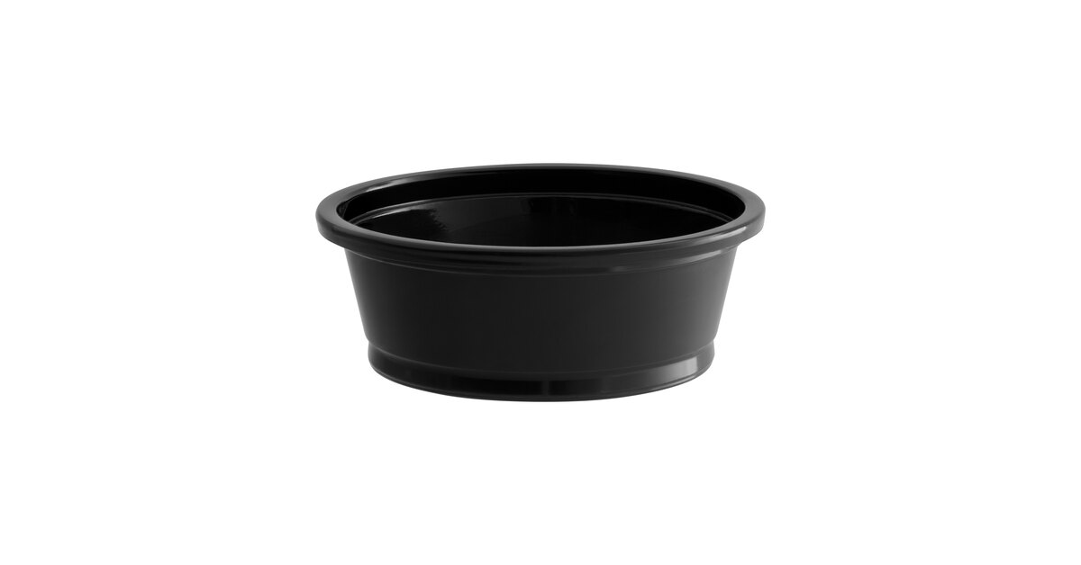 Choice 1.5 oz. Black Plastic Souffle Cup / Portion Cup - 2,500/Case