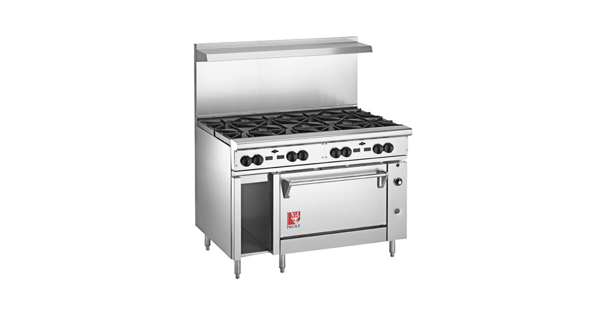 Wolf C48S-8BN Challenger XL Series Natural Gas 48 Range with 8 Burners and  Standard Oven - 275,000 BTU