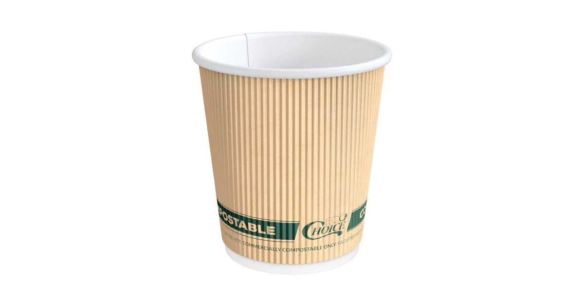 6 oz Red Coffee Ripple Paper Cups - Rippled Paper Cups for Coffee Tea and  cold Drinks