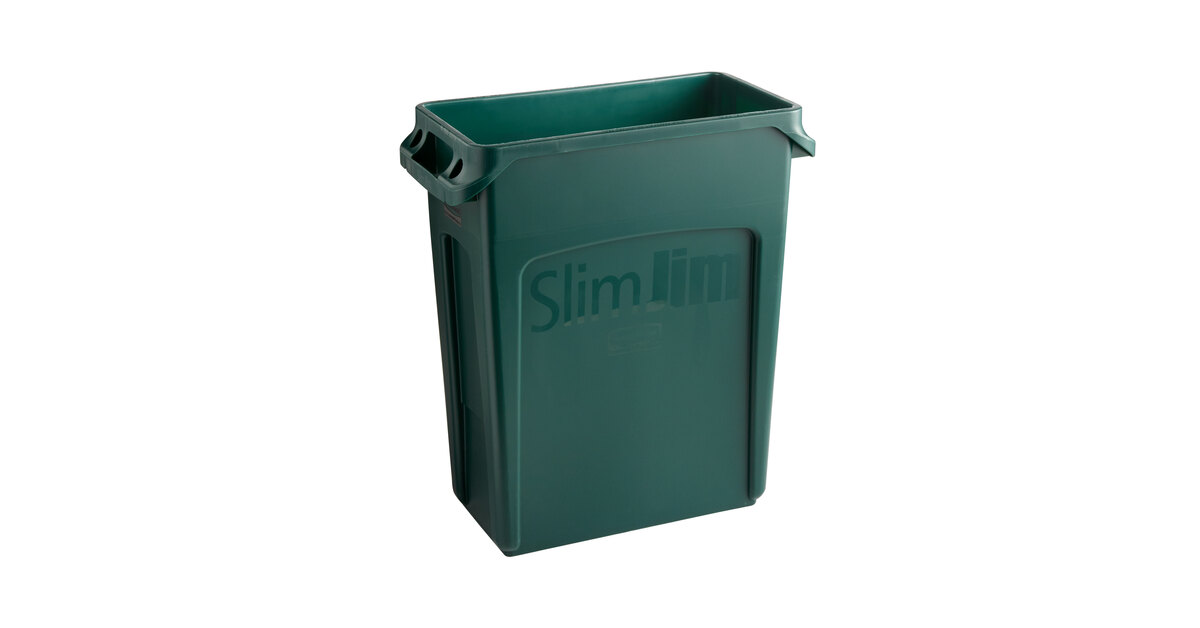 Rubbermaid® 1955960 Slim Jim 64 Qt. / 16 Gallon Green Rectangular