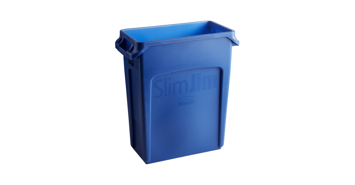 Rubbermaid® 1971257 Slim Jim 64 Qt. / 16 Gallon Blue Rectangular