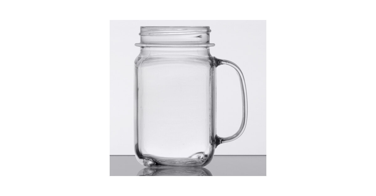Double Wall Plastic Mason Drinking Jar Glasses 16oz / 470ml at drinkstuff