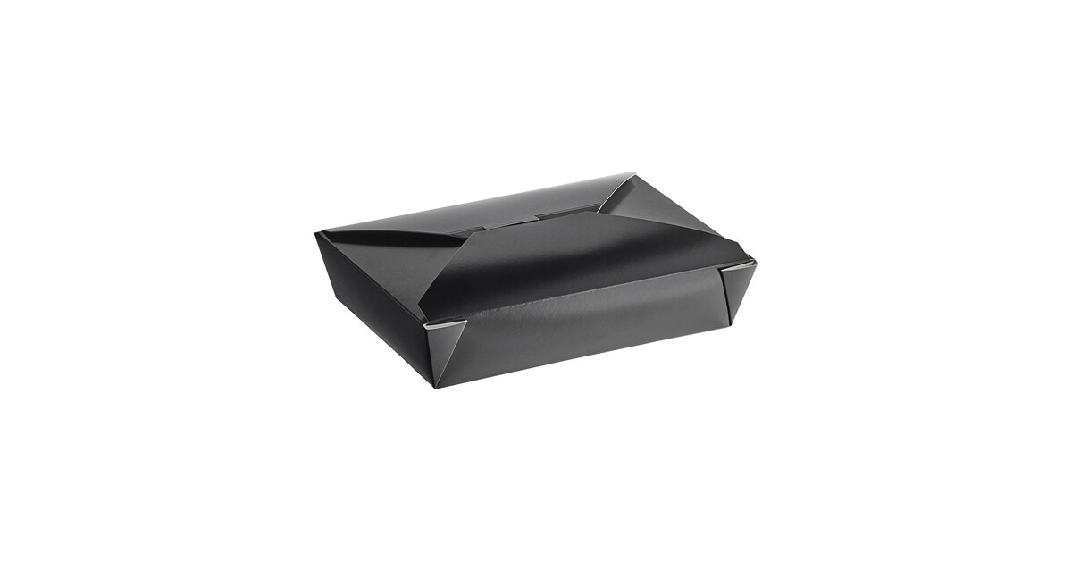 Black Microwavable Folded Paper Take-Out Container (200/Case)