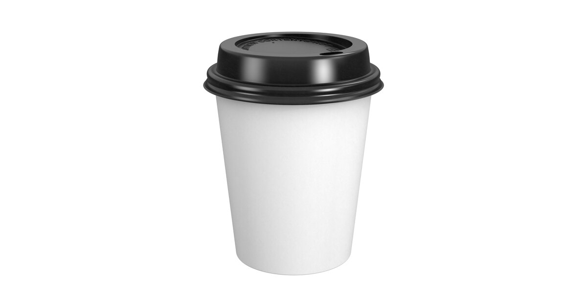 Choice 10 oz. White Poly Paper Hot Cup and Lid - 100/Case
