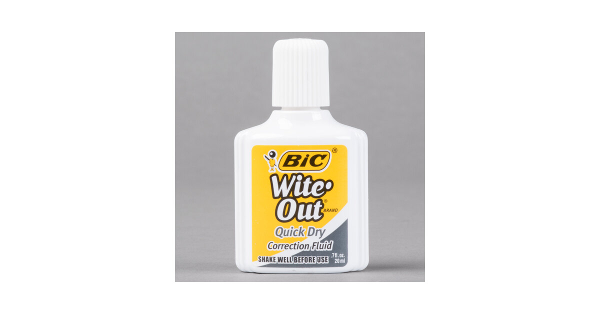 BIC WOFQD324 Wite-Out Quick Dry Corrective Fluid 20 mL Bottle - 3
