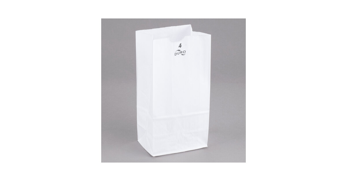 4 lb White Paper Bags - Pak-Man Food Packaging Supply