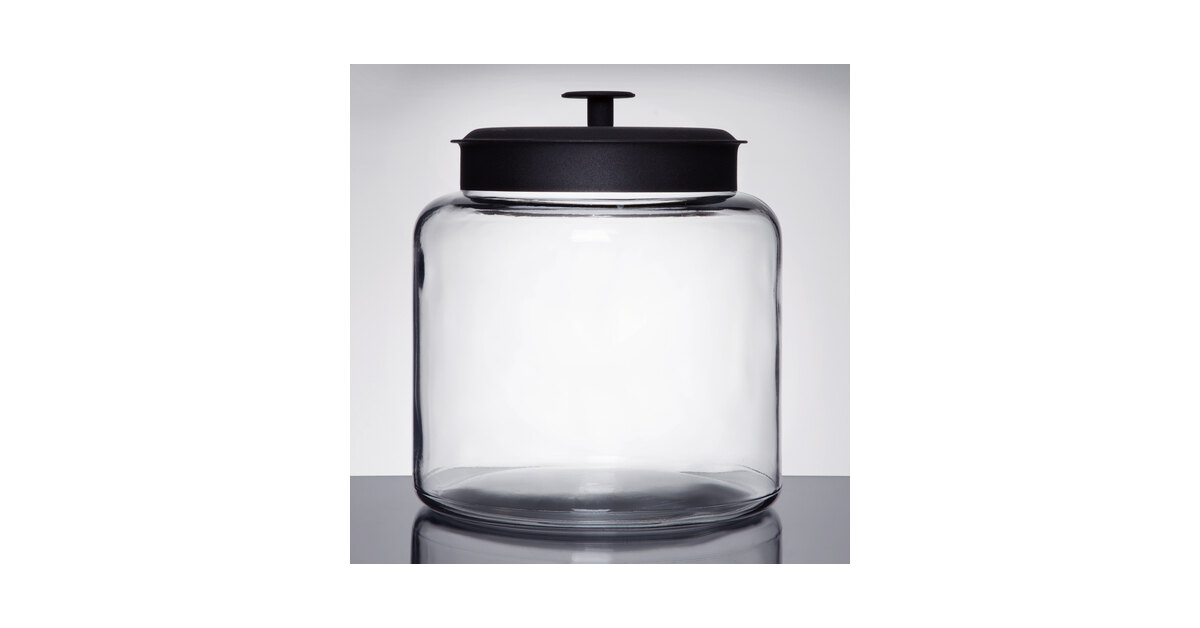 Brushed Metal 2.5 Gallon Anchor Hocking Montana Glass Jar with Fresh Sealed Lid 