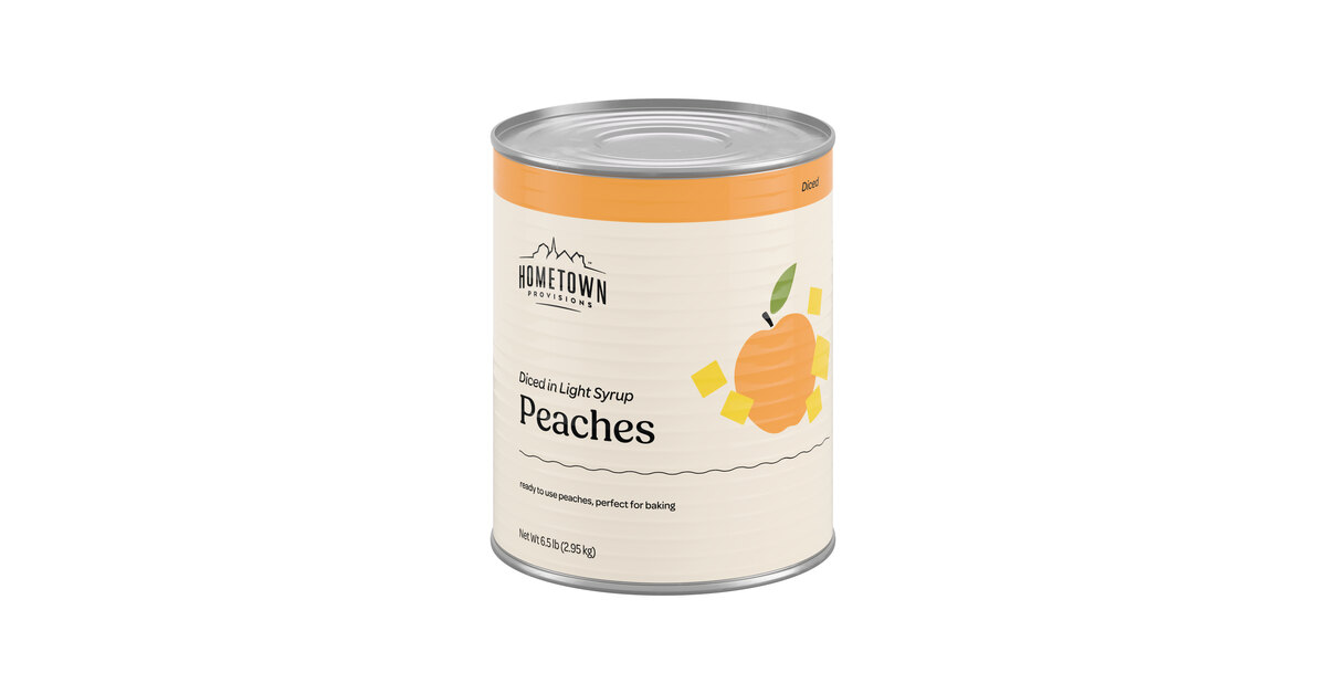 Hometown Provisions #10 Can Diced Peaches in Light Syrup - 6/Case
