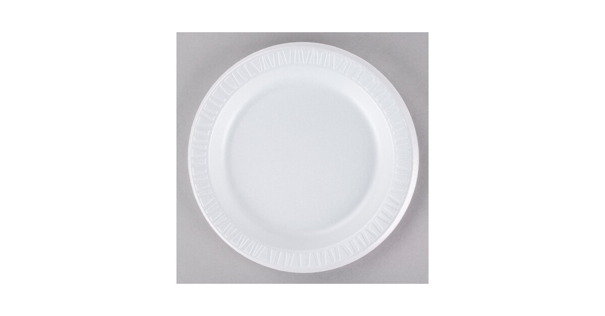 Dart® Quiet Classic® White XPS Laminated Foam Plate - 9, 3-Cmpt