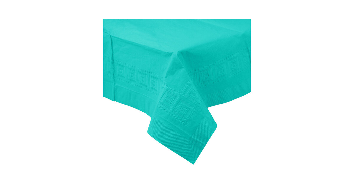 Creative Converting Tablecover 54 x 108 inches TIS/POLY Plain Teal