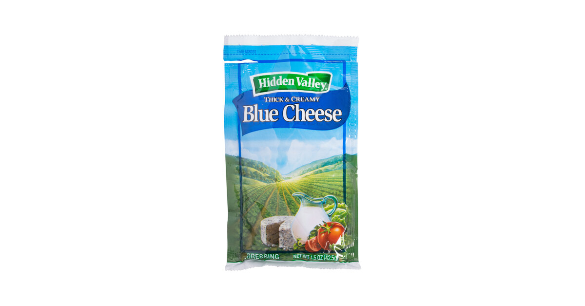 Hidden Valley 1.5 oz. Blue Cheese Dressing Packet - 84/Case Hidden Valley 1.5 oz. Blue Cheese Dressing Packet - 84/Case