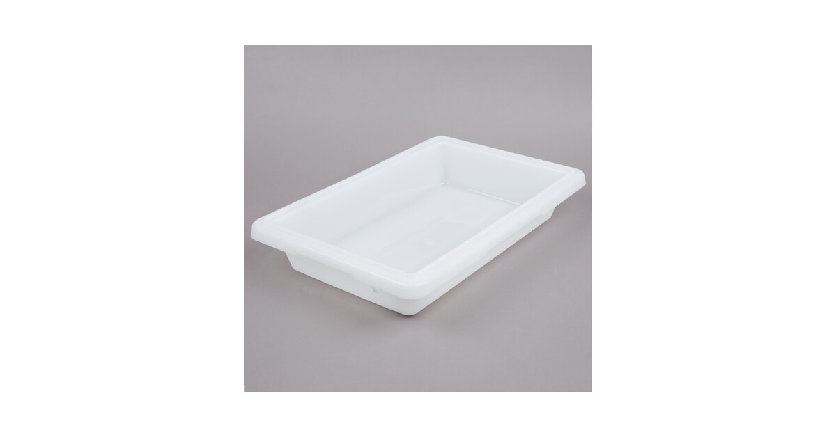 Cambro 1 3/4 Gal White Plastic Food Storage Container - 18L x 12W x 3  1/2D