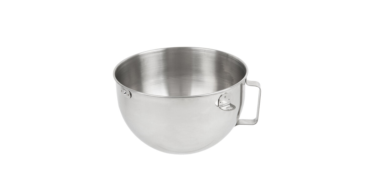 QQQ 806 for sale online KitchenAid Polished Stainless Steel 5 QT Wide Bowl W/ Handle KN25WPBH 