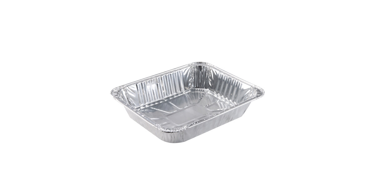 Half Size Shallow Aluminum Pan with No Lids 100% Recyclable 12 3/4x10 3/8x 1 1/2 
