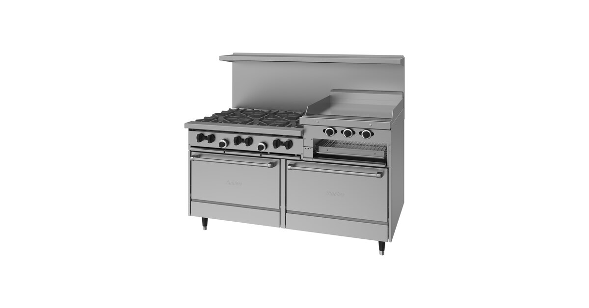 Garland SunFire Series X60-6R24RR Natural Gas 6 Burner 60