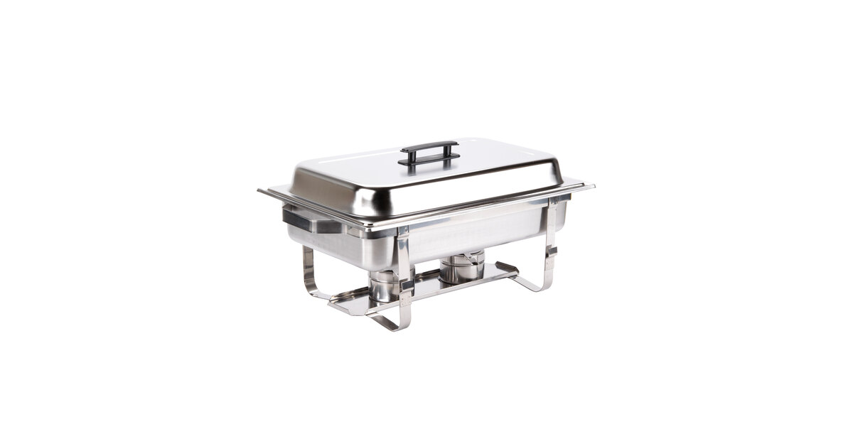 Chafing Dishes 2 Stainless Sterno Chafer w/1 extra Safety Cover 13 Gel