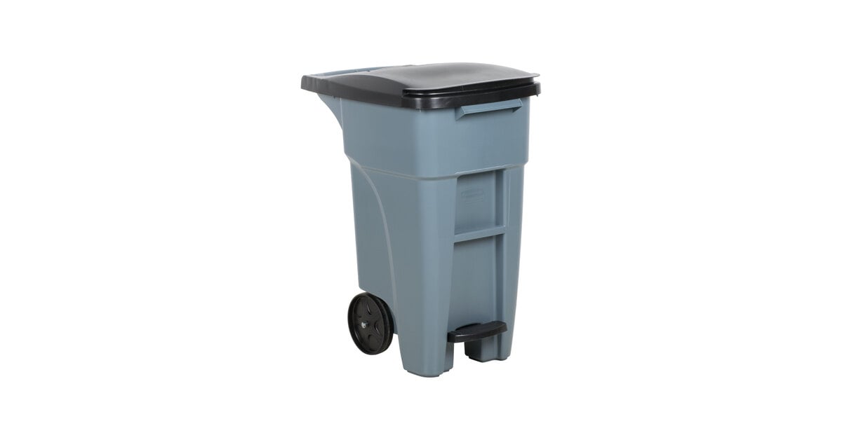 Rubbermaid® 1971944 128 Qt. / 32 Gallon Gray Step-On Wheeled