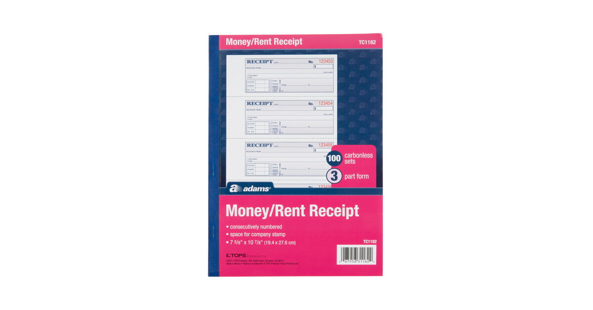 Crtiin 1 Pad Money And Rent Receipt Book 2.75 X 7.2 Inch Bound Cover 2 Part Carbonless Receipt Book With Carbonless Copies Receipt Log Book 50 Sets Per Book - View #9