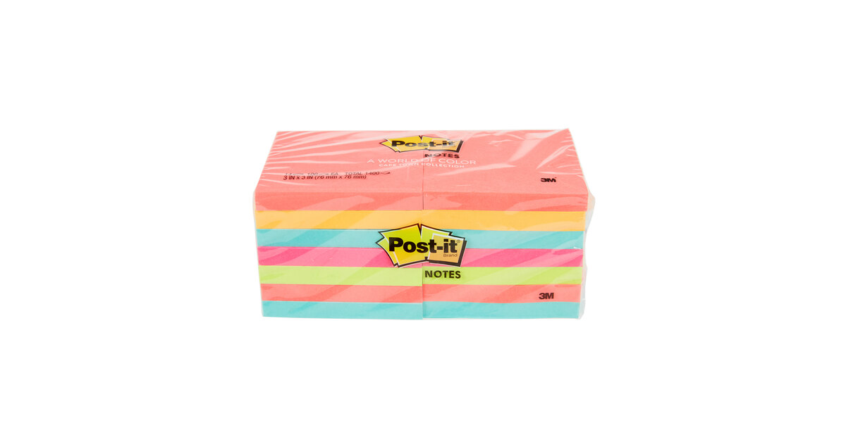 3M 654-14AN Post-It® Cape Town Collection 3 x 3 100 Sheet Sticky