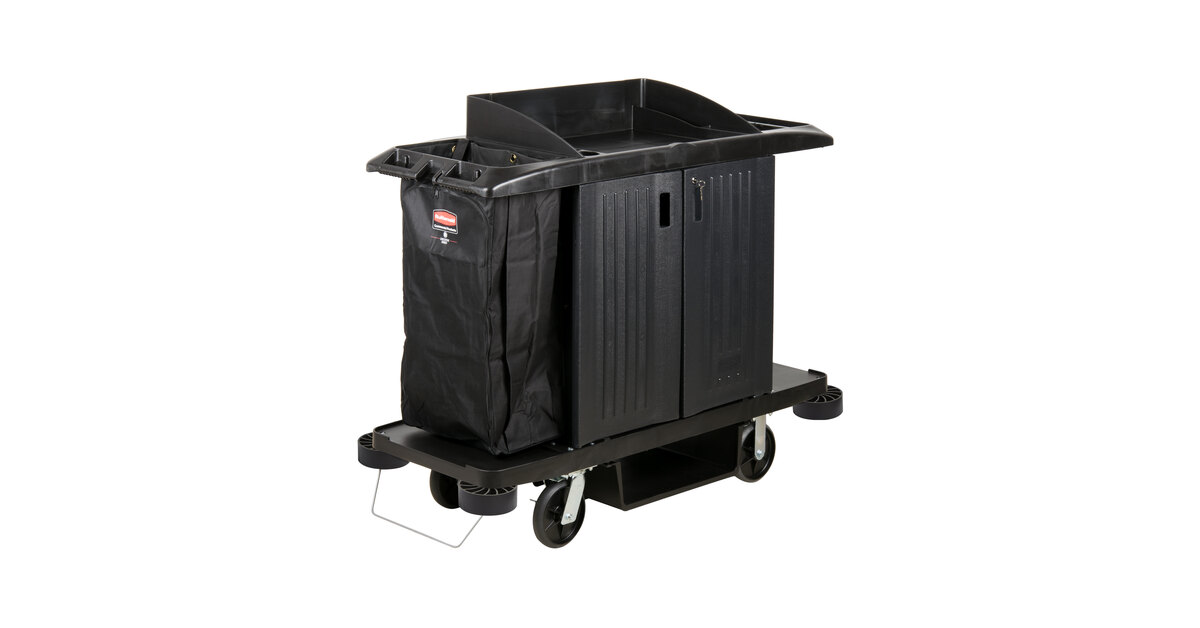 Rubbermaid FG619100BLA Full Size Housekeeping Cart with Doors