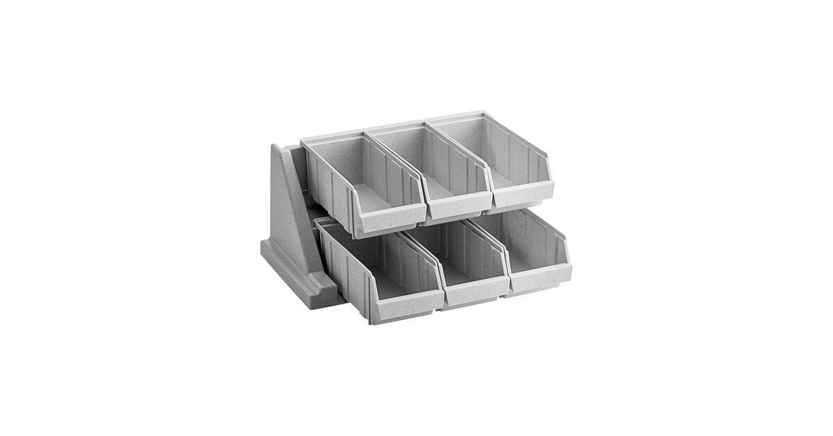 Cambro 6RS6480 Speckled Gray Versa Self Serve Condiment Bin Stand