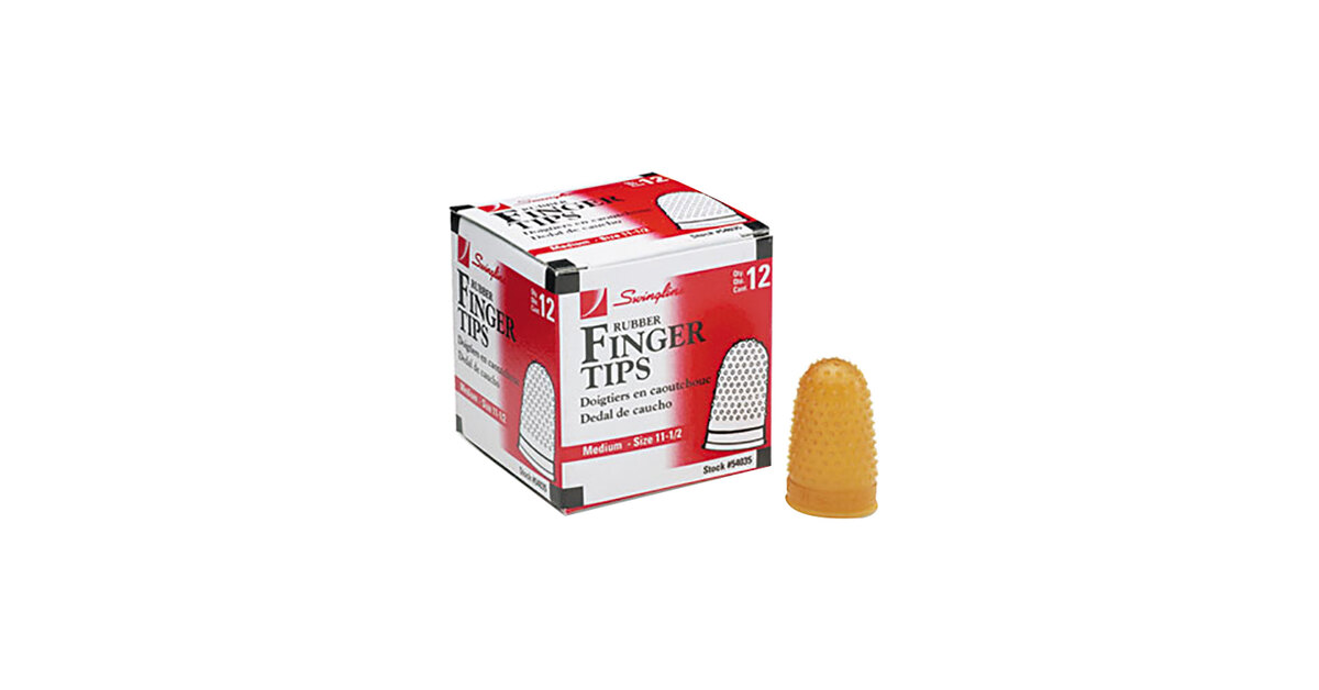MEDIUM  Amber #11 1/2 Swingline® Rubber Fingertips 5/8" Box Of 12 Diameter 