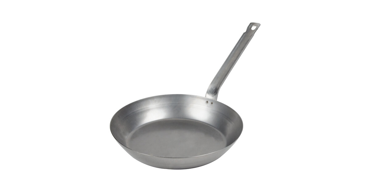 Vollrath 58930 12.5 Carbon Steel Frying Pan w/ Solid Metal Handle, Silver