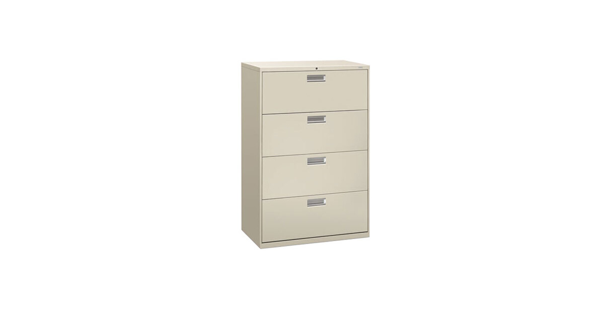 Hon 684lq 600 Series Light Gray Four Drawer Lateral Filing Cabinet