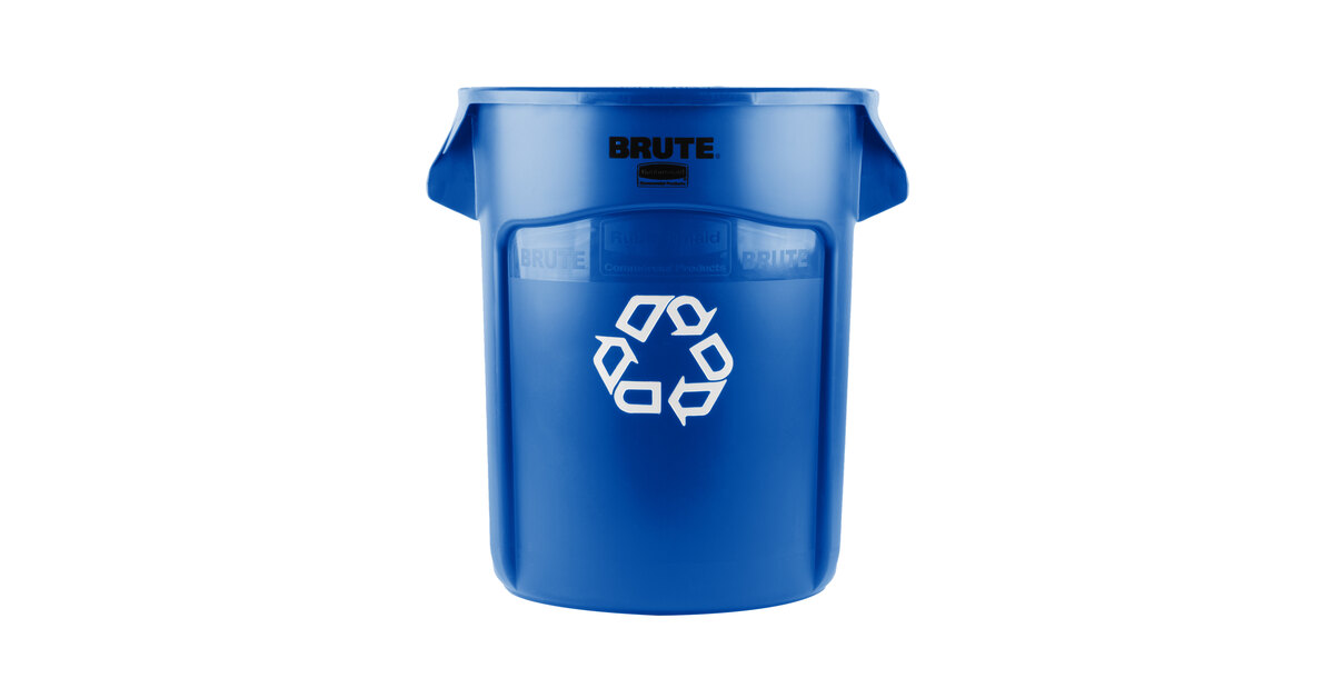 Rubbermaid Commercial FG262073BLUE Brute Plastic Recycling Container  without Lid, 20-gallon, Blue