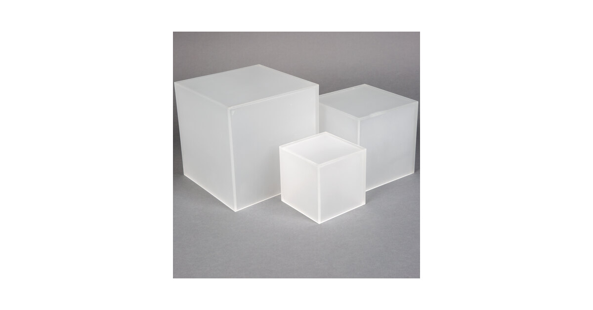 American Metalcraft AC579 Set of Three Frosted Acrylic Cube Risers