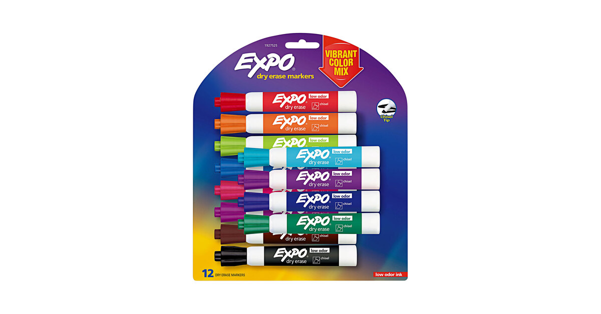 Expo 1927525 Vibrant Assorted Colors Low-Odor Dry Erase Marker